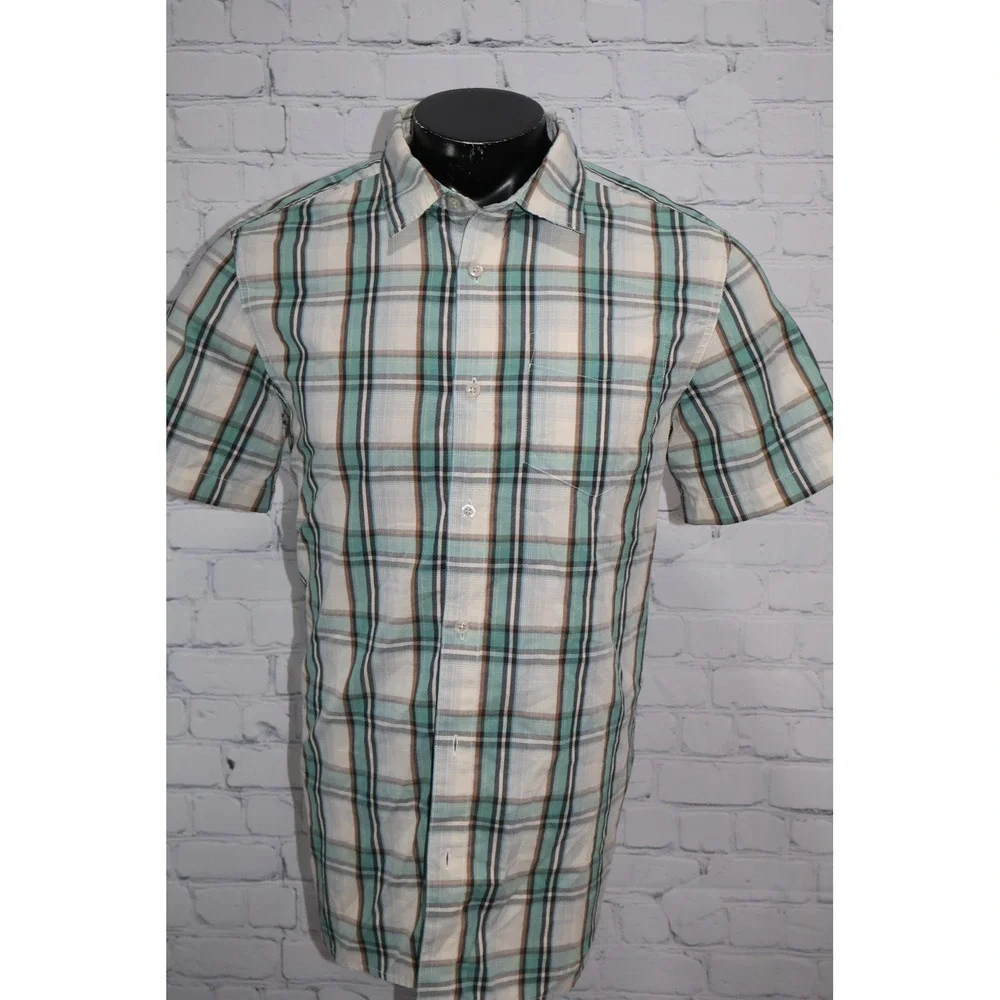 The North Face Button Down Dress Shirt Mens Large Plaid Outdoor Cotton Polyester